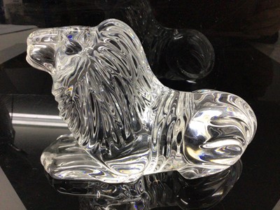 Lot 102 - Waterford crystal model of a lion, 17.5cm long
