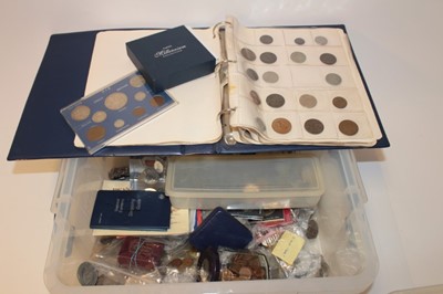 Lot 472 - World - Mixed coins to include G.B. Silver Crowns Victoria J.H. 1890 G-VG, George V 1935 GVF, George VI 1937 GEF, Austria Maria Theresa Thaler 1780 AU (N.B. restrike), pre 1947 silver coins (face v...