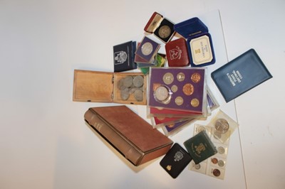 Lot 476 - World - Mixed coinage to include Cook Islands proof set 1973, G.B. George VI Silver Crown 1937, World Silver Crowns and others (qty)