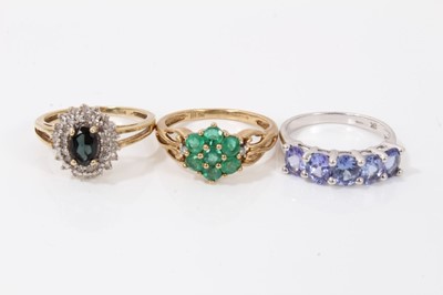 Lot 297 - Three 9ct gold gem set dress rings