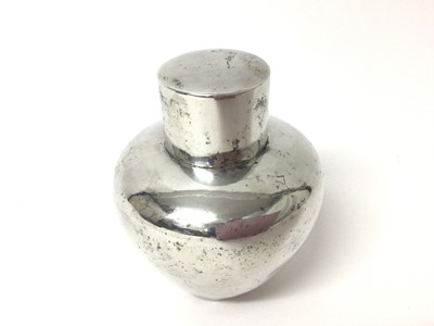 Lot 198 - Late 19th century Chinese silver tea caddy by Wan Hing