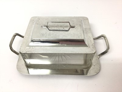 Lot 203 - Good quality Silver and cut glass butter dish on stand
