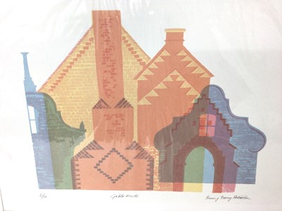 Lot 170 - Penny Berry Paterson (1941-2021) colour print, Gable Ends, signed and numbered 6/16, image 29 x 37cm