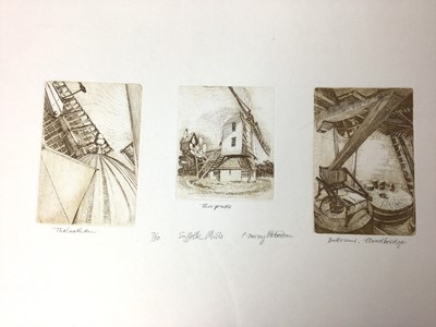 Lot 175 - Penny Berry Paterson (1941-2021) monochrome print, Suffolk Mills (Thelnetham, Thorpeness, Woodbridge), signed and numbered 7/50, image 32 x 12.5cm