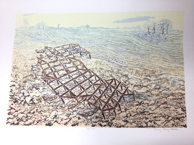 Lot 191 - Penny Berry Paterson (1941-2021), colour linocut print, Harrow, signed and numbered 23/24, image 38 x 56cm