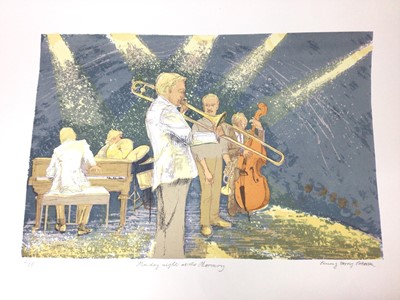 Lot 195 - Penny Berry Paterson (1941-2021), colour print, Monday night at the Mercury, signed and numbered 2/25, image 36 x 54cm