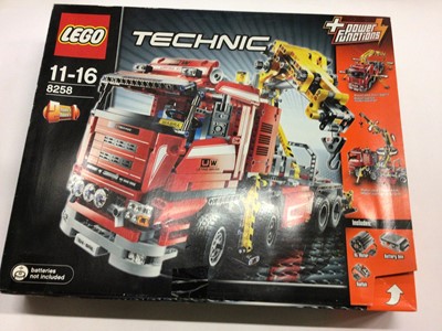 Lot 1760 - Lego Technic 8258 Crane Truck with motorised crane arm and outriggers plus instructions, boxed