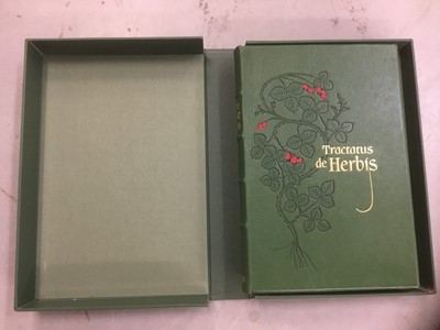 Lot 1665 - Folio Society, Tractatus de Herbis, reproduced from the manuscript Egerton MS 747 in The British Library, printed by Bath Press on Phoenix Motion Xenon paper, bound in full goatskin leather,...