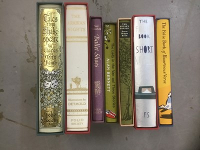 Lot 1672 - Books- Folio Society, Noel Streatfeild, Ballet Shoes, Alan Bennett, The Lady in the Van and three stories,  Frances Hogson Burnett, The Secret Garden, The Folio Book of Short Novels, The Folio Book...