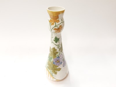 Lot 1272 - Art Nouveau Dutch Gouda pottery vase of tapered form with painted marks to base