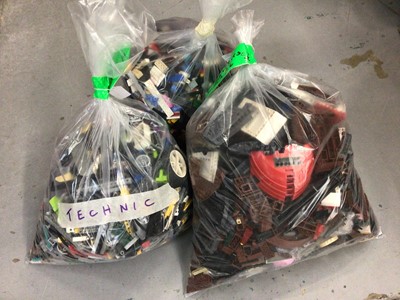Lot 1771 - One bag of assorted Lego Ship and Boat accessories a bag of Lego Technic bricks and accessories, plus one bag of mixed Lego bricks and accessories, weighing approx. 15 Kg in total