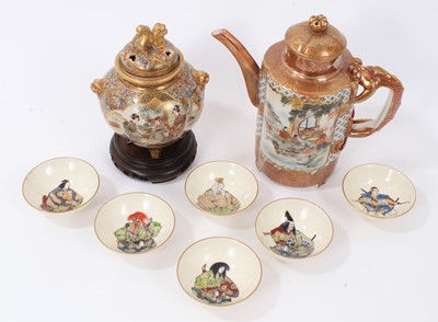 Lot 284 - Japanese Kutani Koro, coffee pot and six dishes