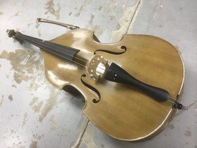 Lot 2730 - Double bass with case and bow