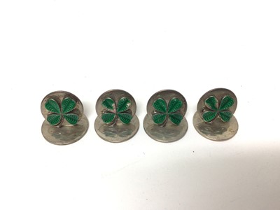Lot 219 - Four silver and enamel Sampson & Mordan menu holders