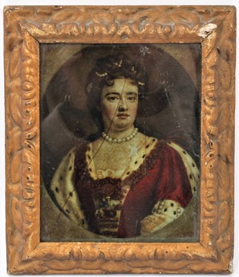 Lot 890 - Antique reverse  print on glass