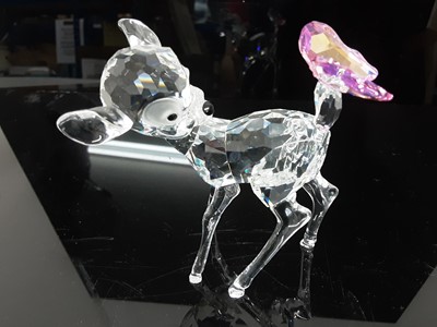 Lot 1256 - Swarovski crystal Disney model - Bambi with pink butterfly
