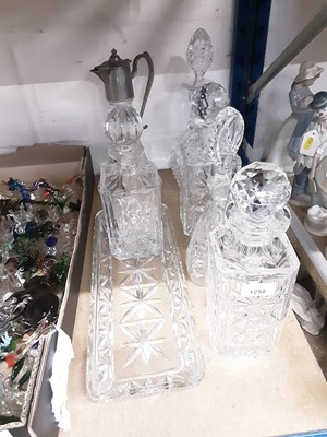 Lot 1258 - Selection of cut glass including Royal Brierley decanter and stopper
