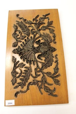 Lot 2664 - Group of Indonesian carved wood panels together with printing blocks