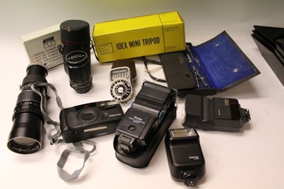 Lot 2693 - Two boxes of assorted cameras and accessories