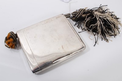 Lot 308 - Russian silver (84) combination cigarette vesta case with rope handle