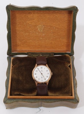 Lot 359 - Late 1940s 9ct gold cased Tudor Oyster wristwatch, in Rolex box