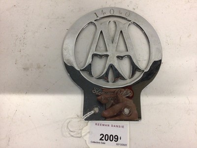 Lot 2009 - Chromium plated AA members badge numbered 14040, circa. 1910