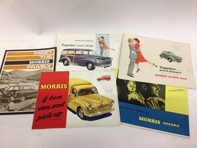 Lot 2004 - Collection of seven 1960's British Motor Corporation (BMC) car sales brochures for the Morris models to include the Morris Minor 1000, Morris Oxford and Morris Traveller (7)