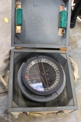 Lot 2529 - Vintage Type P11 aircraft compass, together with a large cased receiver