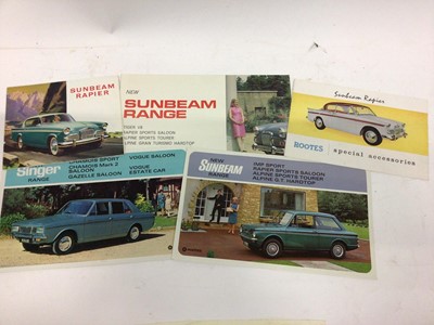 Lot 2001 - Collection of fifteen 1950's / 1960's Rootes Group car sales brochures for various marques to include Sunbeam, Singer and Humber (15)