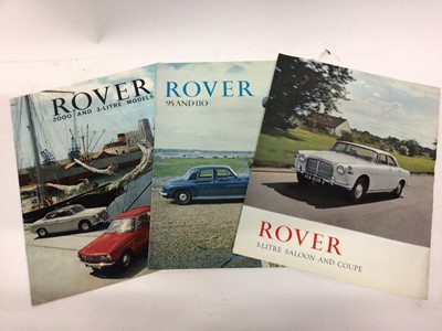 Lot 2000 - Collection of seventeen 1950's / 1960's Rover and Land Rover car sales brochures for various models to include P4, P5 and P5 (10)