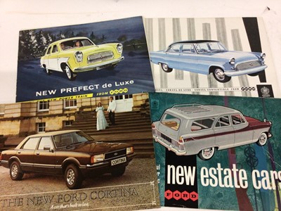 Lot 1995 - Collection of twenty one 1950's, 1960's and 1970's Ford car sales brochures for various models to include Zephyr, Cosair, Prefect, Zodiac and Consul (21)