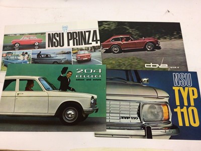 Lot 1994 - Collection of over twenty five 1960's car sales brochures for various marques and models to include Citroen DS, DAF, NSU, Bond, Morgan, Daihatsu, Toyota, Skoda, Gilbern GT, (qty)