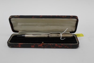 Lot 2547 - Silver fountain pen with 14ct gold nib