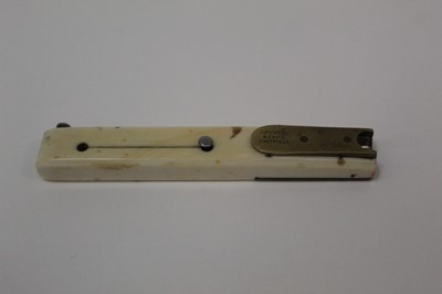 Lot 2545 - Unusual 19th century combination brass and ivory writing instrument marked- J. Nowill & Sons Sheffield