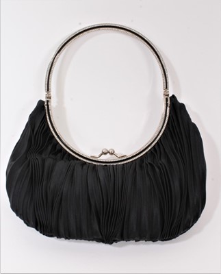 Lot 2171 - Valentino Garavani  Pleated Black Silk  Evening bag