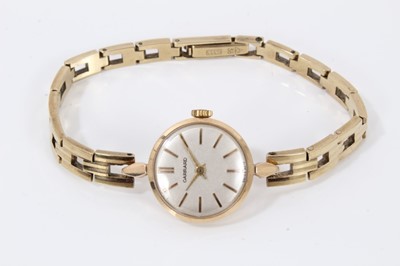Lot 385 - 9ct gold Garrard wristwatch on a yellow metal (333) bracelet