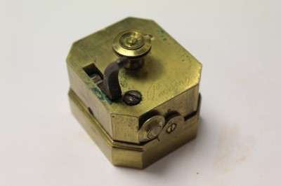 Lot 2551 - Antique brass 16-blade blood-letting scarificator, fired by a steel trigger