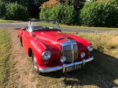 Lot 1983 - 1957 Daimler Conquest New Drophead Coupe Registration RSU 534, chassis 90547 - one of only 55 built.  This rare and attractive sporty Daimler convertible has a 2.5 litre 6 cylinder engine with twin...