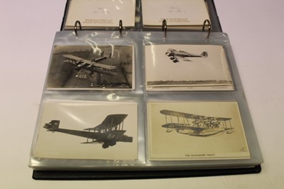 Lot 1610 - Postcards collection of aviation cards including real photographic mono and bi planes, Valentines recognition cards and others, all periods