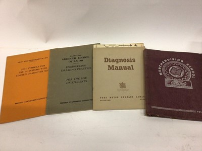 Lot 1989 - Group of Ford related ephemera to include Escort and Orion brochure, Ford merchandising school booklet, Diagnosis manual and other items (1 box)