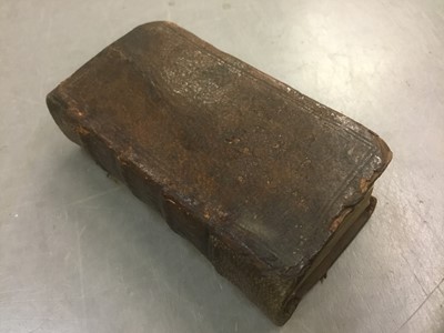 Lot 1719 - Desiderius Erasmus - Moriae Encomium Cum G. listeii Coment, Amsterdam 1629, very small volume, approximately 2 x 3 inches, contemporary full leather