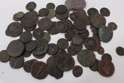 Lot 539 - Ancients - Mixed Greek, Roman and Byzantine AE coinage to include Greek Ptolemy VI AE (diameter 29mm) with Rev: Two Eagles STG. L. on thunderbolt AVF, Roman Dupondis of Augustus and Nero noted VG a...