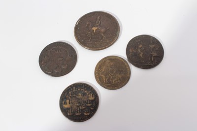 Lot 541 - European - Mixed AE Medallions to include Frederic 'Protestant Defence at Battle of Rosbach Nov 5 1757' (Diameter 47mm) VF, The Taking of Carthagena April 1741 (Diameter 34mm) G-AF and Admiral Vern...