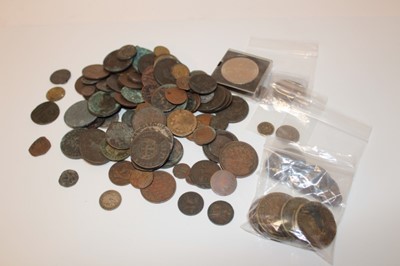 Lot 552 - World - Mixed AE coinage, predominantly 18th to 19th century AD to include United States 'Rosa - Americana' Two Pence 1723 (N.B. Rev. Legend and date worn) 'Woods' Half Penny 1723 (N.B. Partially c...