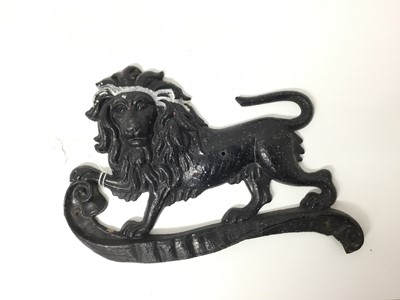 Lot 2639 - Antique cast metal plaque of a Lion