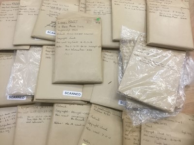 Lot 1552 - Large collection of proof prints and negatives, figures from stage and screen including Lionel Bart, writers, industrialists and others, large quantity, the copyright held by the sitters.