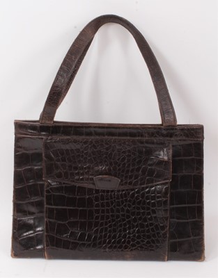 Lot 2178 - Vintage Mulberry brown 'crocodile' leather handbag, purchased in Mayfair, London, circa 2000