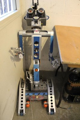 Lot 2701 - Interesting large scratch built model of a Robot with motorised functions, together with a remote control, 102cm in height