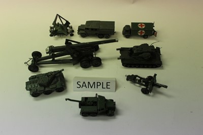 Lot 1864 - Diecast unboxed selection of military vehicles, various manufacturers including Dinky, Britains, Corgi etc.