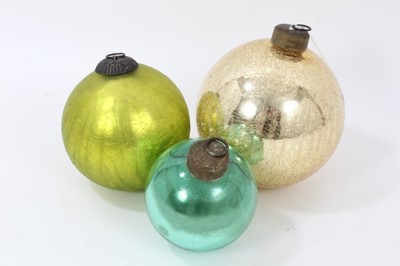 Lot 810 - Three antique witches balls